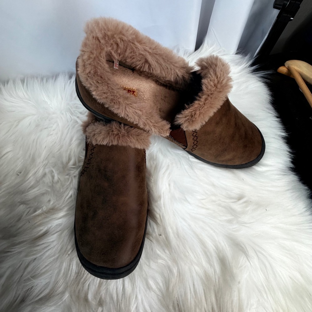 JSport Jambu Willa Brown Faux Fur Memory Foam Clog Mules S2WLA34 Womens 11M